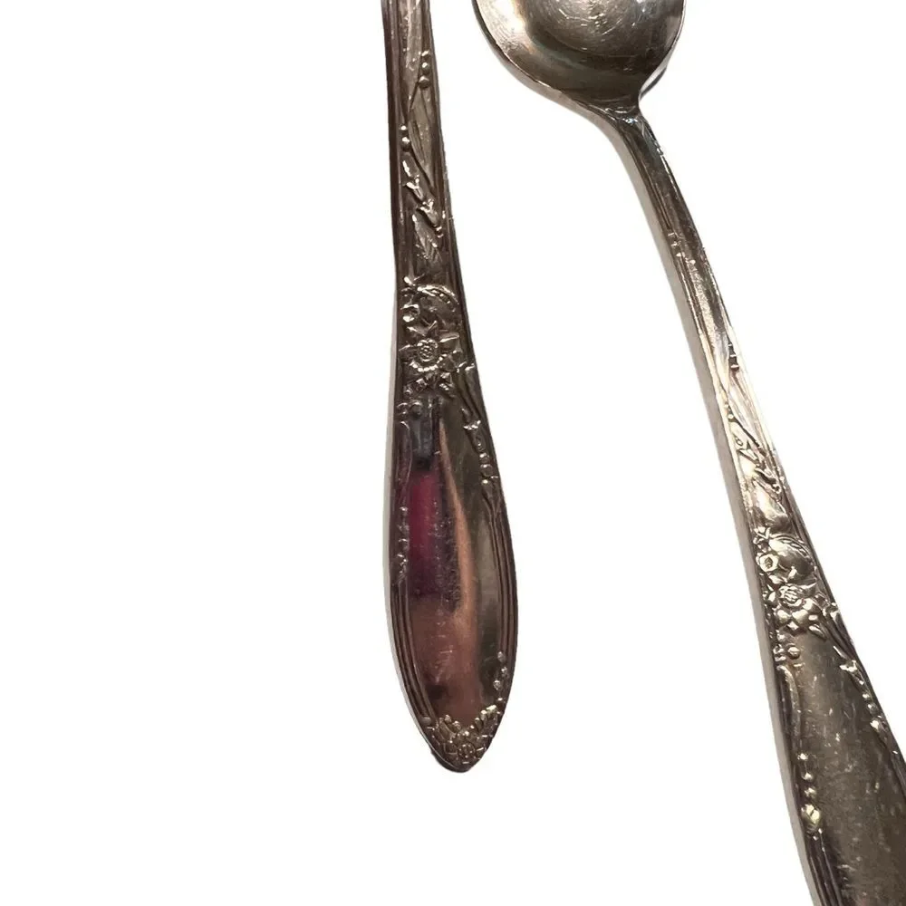 9 Heirloom Plate Chateau Teaspoons Vintage Silver Plate